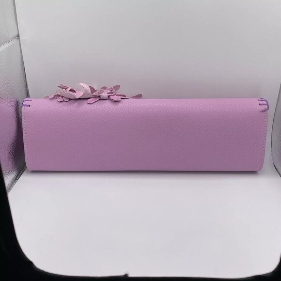 FATTO A MANO BY CARLOS FALCHI Python Leather Purple Crossbody Clutch Bag - Picture 5 of 11